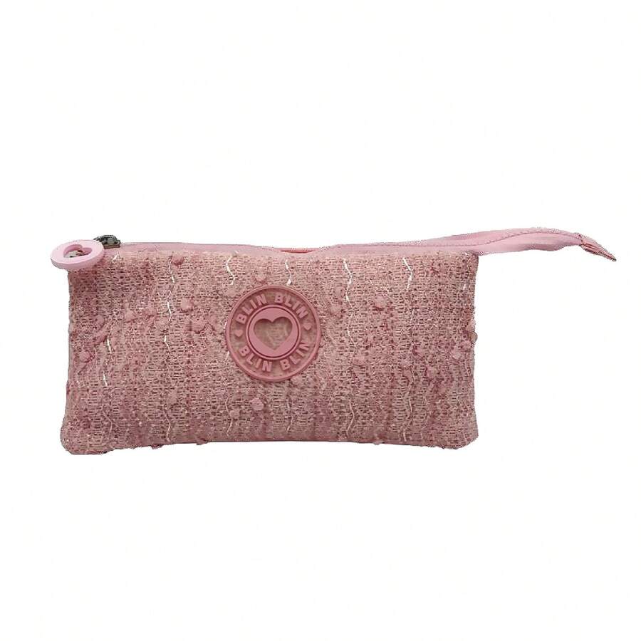 Dam Triple Blin Blin Love Case. Fully Lined Interior. Rubber Logo Detail. - Pink - View 1
