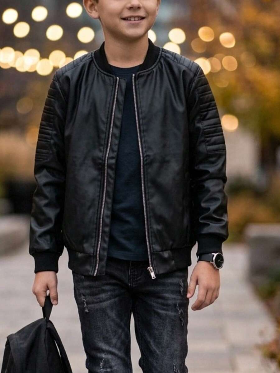 Young Boys Jackets - Black - View 1