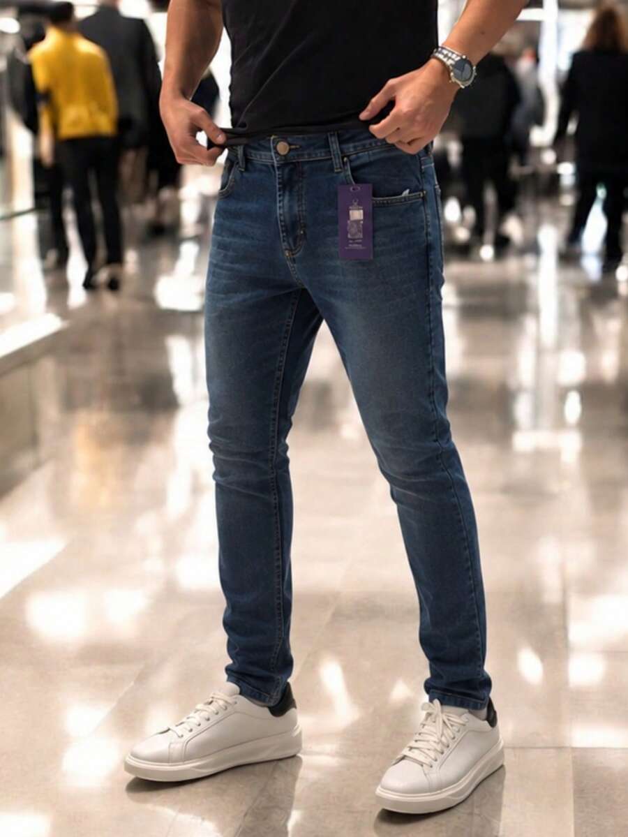 Men Jeans - 藍色水煙壺 - 查看 1