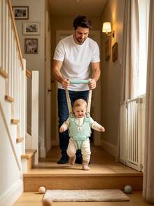 All Seasons Adjustable Baby Walking Harness Breathable Mesh Detachable Toddler Walking Assistant Anti-Fall Infant Walker Belt 7-24 Months - Light Green - View 1