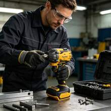 SuperPan Rechargeable Electric Tool Brushless Cordless Impact Wrench 20V 3-Speed Forward + 2-Speed Reverse Suitable For M6-M16 Bolts Industrial Grade Home Multi-Function Electric Wrench Car Repair / Woodworking / Scaffolding / Installation All-In-One Machine (Bare Tool - Battery Not Included) - Yellow - View 1