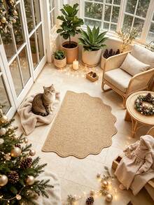 1pc Half-Circle Sun Shaped Rug, Cute Decorative Mat, Outdoor Camping Mat, Cute Game Mat, Decorative Carpet, Bedroom Decor, Small Rug, Carpet, Home Decor, Outdoor Rug, Washable Carpet - Multicolor - View 4