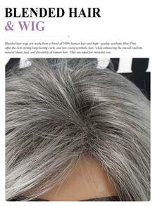 Wig Campuran Rambut Manusia Pendek Bervolume Potongan Pixie Abu-abu Garam dan Merica Tanpa Lem, Poni Samping yang Sudah Ditata, Penutup Kepala Bernapas untuk Wanita Dewasa, Pemakaian Sehari-hari - MultiWarna - View 9