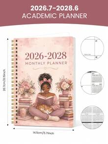 Trees 2026–2028 24-Month Monthly Planner, 1/2 Year Weekly & Monthly Calendar With Monthly Overview And Notes, Suitable For Productivity, Appointment Management & Goal Setting, Back To School Office Desk Accessory - Multicolor - View 5