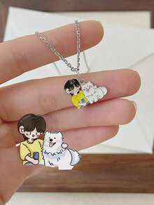 Kalung Gambar Kustom, Liontin Karya Seni yang Dipersonalisasi, Perhiasan Ibu yang Dipersonalisasi, Ubah Karya Seni Menjadi Hadiah Kenang-kenangan yang Bermakna - Kalung warna-warni yang dilukis dengan tangan - View 11