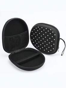 Polka Dot Pattern Hard Shell EVA Earphone Storage Bag - Portable Travel Case For Over-Ear Headphones And Gaming Headsets, With Mesh Pocket And Elastic Strap, Waterproof And Shockproof - Multicolor - View 7