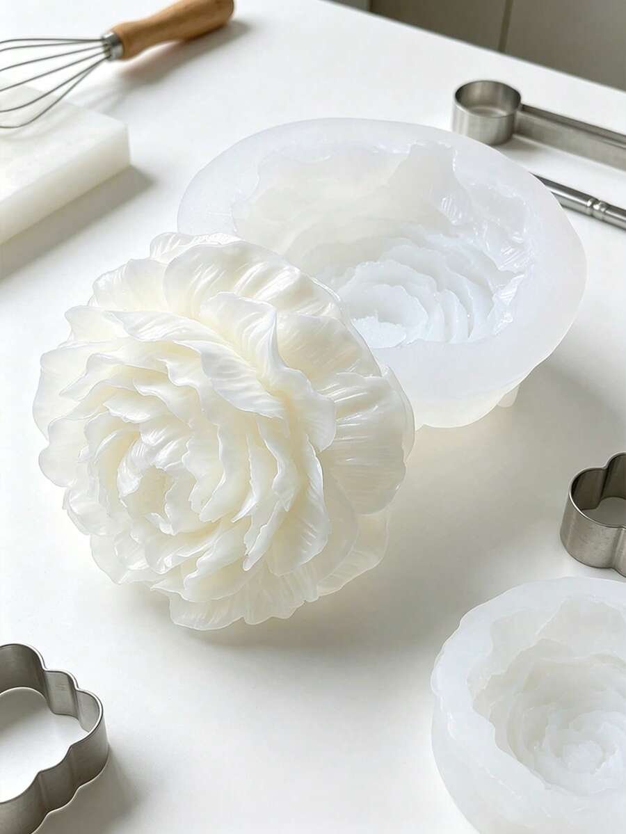 3D Flower Silicone Candle Mold, Flexible Easy Release Heat Resistant Non-Deforming, DIY Craft Making, Home Decor Ornament, Handmade DIY Enthusiast, Aromatherapy Candle Making Tool, Handmade Gift Casting Mold, Floral Shape Handmade Mold - Flower Mold - View 1