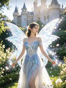 Adult Fairy Tale Costume, With Colorful Butterfly Wings, Is Perfect For Halloween Costume Changes, Themed Parties And Stage Performances. - Multicolor - View 2