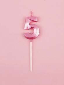 1pc 0-9 Number Birthday Candle, Pink Number Candle Cake Topper With Base, For Birthday Cake, Wedding Anniversary, Proposal, Anniversary, Graduation Party Cake Decoration - View 13
