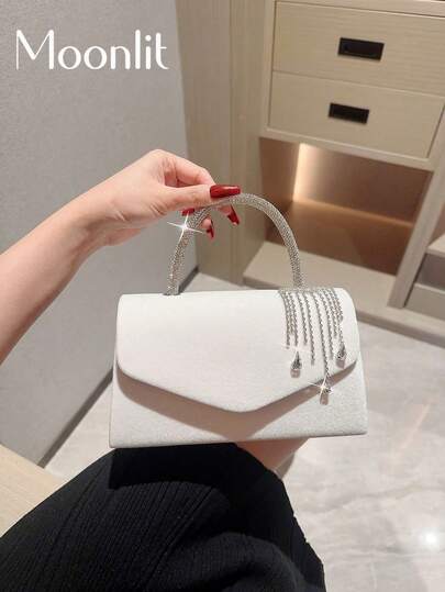 Lightweight, Business Casual Rhinestone Decor Bucket Bag Mini Drawstring Design, Clear Bag Faux Pearl Bag Evening Bag, Dinner Bag Glamorous, Elegant, Exquisite, Quiet Luxury Rhinestone For Party Girl, Woman, Bride Perfect For Party, Dinner/Banquet Christmas Party Dress, Perfectly Matching With New Years Outfit, Excellently Matching With Party Dresses For Women, Essential Wedding Items,Perfectly Matching With Graduation Dress, Prom Dresses, Perfectly Matching With Bridal Party