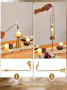 Long Handle Candle Extinguisher, Elegant Candle Snuffer, Suitable For Scented Candle Jars And Candle Lovers, Elegant Home Decor Accessory - Multicolor - View 3