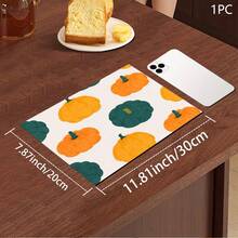 Cute Pumpkin Print Pattern Drainage Mat/Absorbent Mat/Drying Mat For Coffee Machine And Tableware - Absorbent Polyester Tabletop Protector With Rubber Non-Slip Backing, For Kitchen Countertop Decoration - Home Bar And Dining Table Placemat - Multicolor - View 7