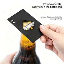 1 buah - Pembuka Botol Kartu Poker Ace Of Spades, Pembuka Botol Kaleng Soda, Pembuka Kaleng Kartu Stainless Steel - Hitam dan Putih - View 4