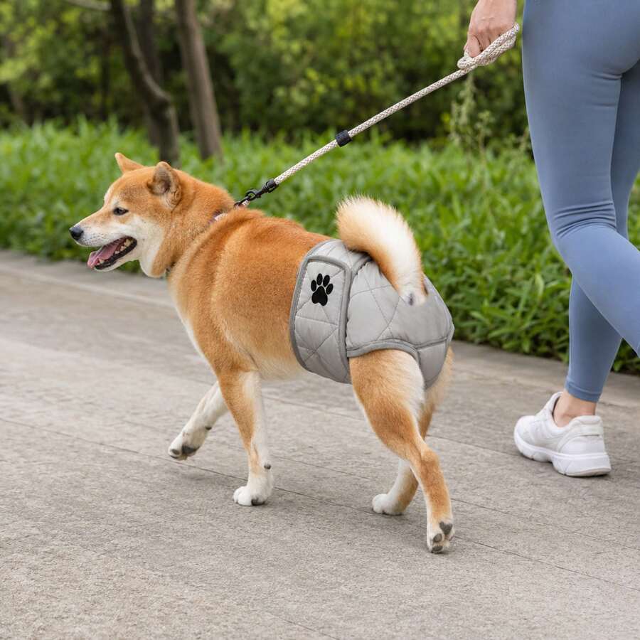 Female Dog Sanitary Panties, Dog Diaper, Anti-Harassment, Clean And Dirt-Proof, Washable, Comfortable And Durable, Dog Comfort Panties - Grey - View 1