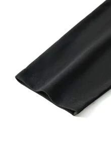 قميص بولو رجالي بأكمام طويلة وسحاب نصف مفتوح بلون موحد بتصميم بسيط وعصري لفصلي الربيع والخريف - الأسود - مشاهدة 6