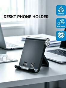 1pc Foldable Portable Desktop Phone Stand, Premium ABS Material, Adjustable Angle, Compact And Lightweight, Fits Easily In Pocket, Compatible With All Smartphones And Tablets, Stable And Non-Slip, Space-Saving - Multi-color Style - View 5