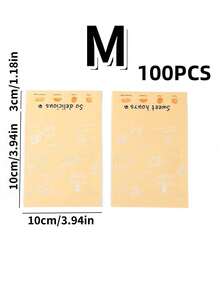100pcs Pack English Style Baking Bags - Semi-Transparent Self-Adhesive Bags, Suitable For Bread And Toast, Reusable Kraft Paper Bags With Window, Individually Packaged, Ideal Packaging For Gifts, Pastries, Snacks And Baked Goods. - Multicolor - View 13