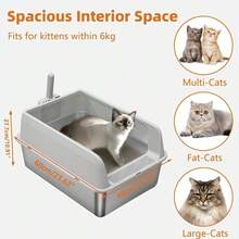 Cat Litter Box Enclosures - Stainless Steel - View 5