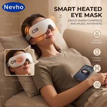 Nevho Foldable Electric Eye Massager, Portable Rechargeable Heated Eye Mask With Wireless Music, Soft Skin-Friendly Airbag Kneading Eye Care Device, Relaxation Gift For Home And Travel - View 1
