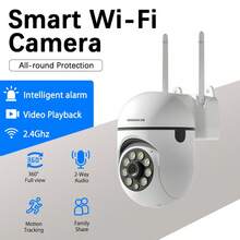 szsinocam 1PC 1080P PTZ WiFi Camera,2.4G Outdoor Monitoring Cam,355°Horizontal‑90°Vertical Rotation,Motion Tracking,Two‑Way Audio,Full‑Color Night Vision,24H Recording,USB Powered,Power Adapter Not Included - White - View 1