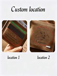 Customized Photo Carved Men's Wallet, Personalized Text PU Leather Wallet, Suitable For Boyfriends, Husbands, And Fathers' Anniversary Birthday Gifts. - Multicolor - View 5