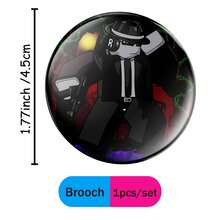 7pcs Roblox Theme Enamel Brooch Set, Round 4.5cm Eerie Badge, Gothic Skull & Horror Character Design, Durable Clasp, Suitable For Halloween Party, Cosplay, Backpack, Jacket, Bag Decoration, Horror Fan Gift - A - View 14