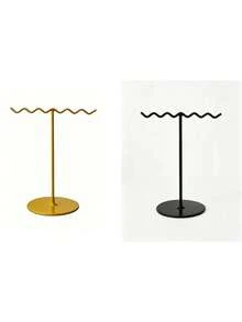 Metal Jewelry Storage Rack, Multi-Function Necklace Hanging Hook Stand, Vertical Jewelry Display Rack, Metal Design, Suitable For Necklaces, Bracelets, Earrings, Rings, Keys, Jewelry, Space-Saving Desktop Vanity Decor, Home Essential Accessory - Multicolor - View 12