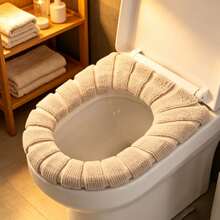 1pc New Super Soft Thick Plush Toilet Seat Cover. Washable And Reusable, Easy To Install, Suitable For Most Standard Toilet Seats And Suitable For Warm And Comfortable Bathroom Use. - Multicolor - View 1