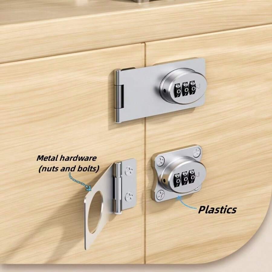 Combination Rotary Lock, Mechanical Cabinet Lock, Secure, Keyless, For Shed Door, Closet, Bathroom, Outdoor