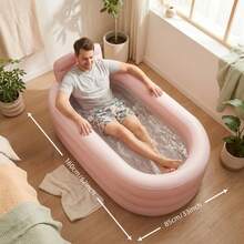 1pc Foldable Portable Adult Inflatable Bathtub, Thickened Durable Material, Comfortable Backrest, Easy Storage And Quick Installation, Space-Saving Design, Suitable For Relaxing Bathing - A - View 7