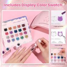 Beetles 20 Colors 8ML Gel Nail Polish Set With Base & Top Coat | All-Season Nude Pink Green Blue Red Cat Eye Shades, UV Gel Kit With Manicure Tools For Fall Nail Art & Beginner DIY Home Manicure - 20色 8ml Dreamlight Glow - 查看 3