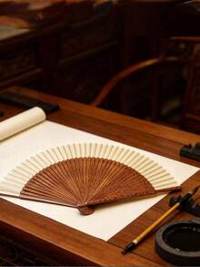 1pc Bamboo Folding Fan, Suitable For Celebration, Costume Matching, Wedding, Performance, Decoration, Holiday Gift, Home, Office, Party Supplies, Birthday Gift, Graduation Gift, Portable Tool, Summer Essential, Summer Portable - Multicolor - View 7