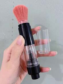 1pc Retractable Makeup Brush Set, Portable Makeup Tool, Replaceable Brush, Soft Bristles, Blush Brush, Contour Brush, Powder Brush, Makeup Tool, Vegan, Foundation Brush, Suitable For Professionals And Beginners, Great Gift For Girlfriend - Multicolor - View 2