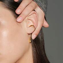 1pc Fashionable Individual Water Drop Pendant Chain C-Shaped Ear Bone Clip Ear Clip Easy All-Match Tassel No-Piercing Ear Jewelry - Multicolor - View 6