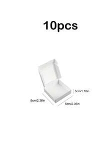 5/10/30pcs White Small Gift Boxes With Transparent Display Window, Suitable For Jewelry, Soap, Candy Packaging, Handmade Paper Boxes, Decorative Flat Gift Boxes, Can Be Used For Gifts, Handicrafts, Wedding Parties And Bridal Showers - White - View 6