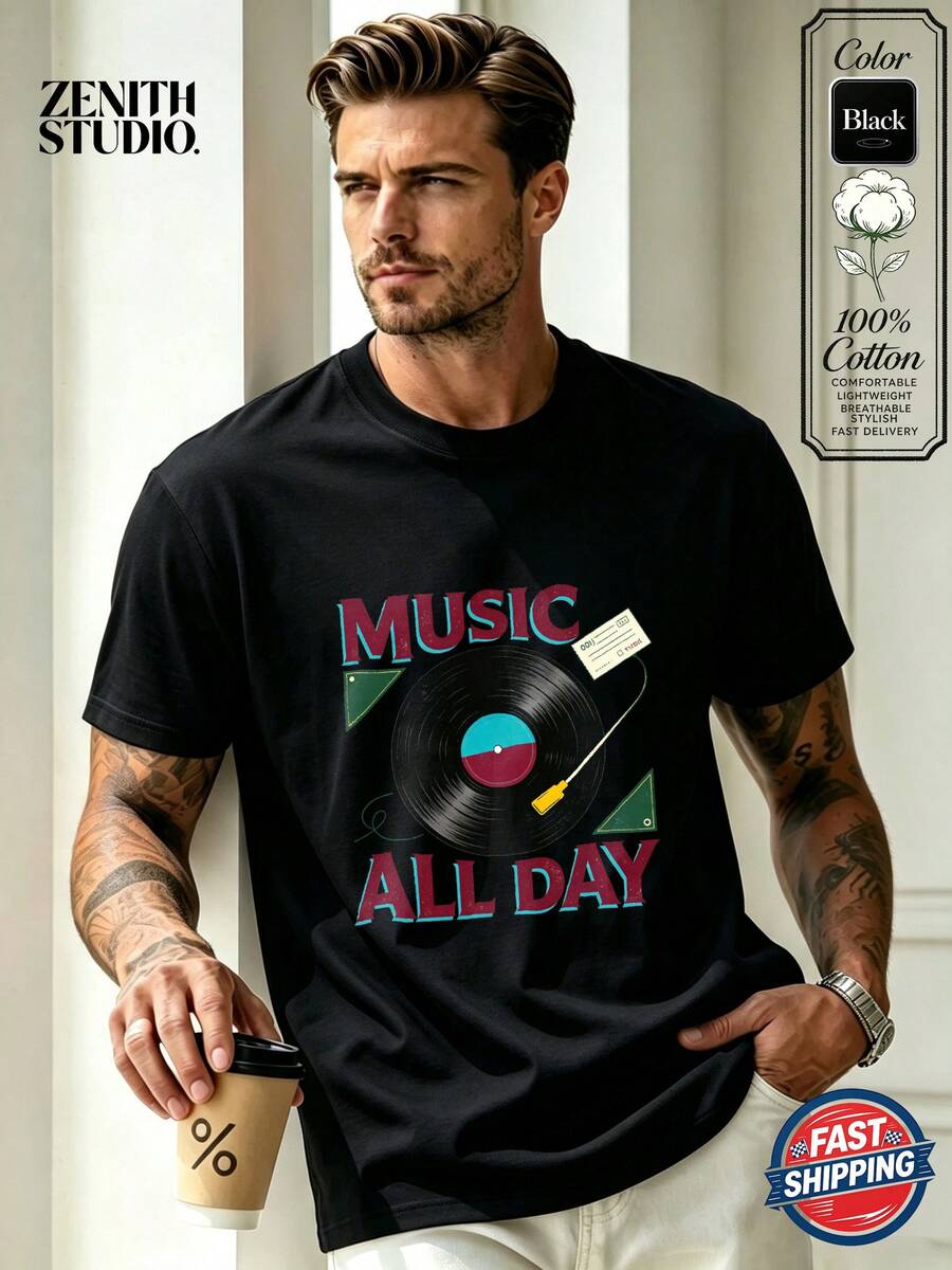 Camisetas de hombre - Negro - Ver 1