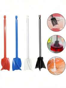 2pcs Plastic Paint Mixing Drill Bit Accessories, Epoxy Resin Mixing Paddle, Standard Hex Shank, Four-Blade Spiral Design, Efficient Mixing, Suitable For Various Drills - One Size Fits All - View 4