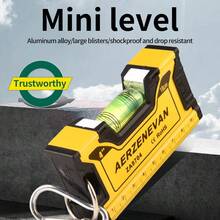 1pc Mini Magnetic Spirit Level, 10cm Aluminum Alloy Portable Bubble Level Ruler, High Precision 0.5mm/M Shock‑Resistant Measuring Tool With Carabiner For DIY Home Repair - Spirit Level - View 2