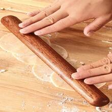 Household Solid Wood Rolling Pin, Extra Long 40cm Round Head Dough Roller, Bun And Dumpling Skin Pressing Tool, Uncoated Natural Wood Rolling Pin - View 8