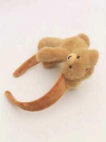 1pc Cute 3D Bear Ear Plush Headband, Fluffy & Sweet, Versatile Hair Accessory For Daily Face Washing - Multicolor - View 4