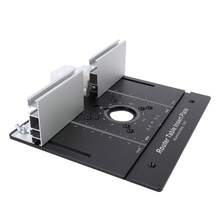 Aluminum Alloy Router Table Insert Plate With Miter Gauge And Flip-Top For Woodworking Workbench; Suitable For Grooving And Profiling; Black, With Millimeter And Inch Scales. - A - View 8