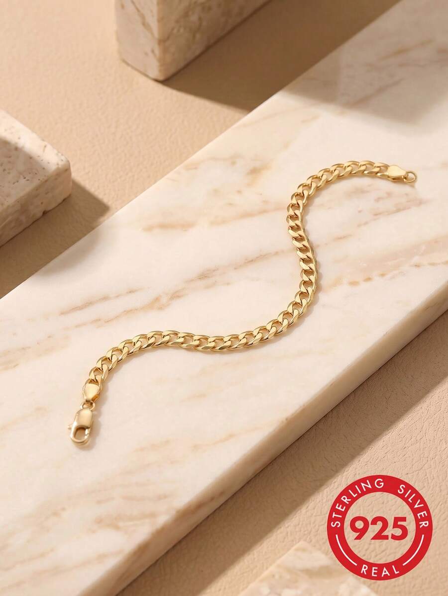 ORSA JEWELS 1件 925純銀手鍊，獨特鑽石切割鏈條設計，精緻珠寶，週年紀念最佳禮物