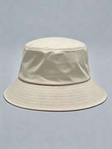 1 buah Topi Ember Unisex Warna Polos dengan Tali Tahan Angin yang Dapat Diatur, Topi Pelindung Matahari Ringan, Modis untuk Aktivitas Luar Ruangan, Perjalanan, Mendaki, Panjat Tebing, Olahraga Kasual, Topi Pelindung Matahari Musim Panas dengan Perlindungan UV - Krem - View 2