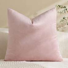 1pc/2pcs Velvet Solid Color Decorative Throw Pillow Cover (Pillow Insert Not Included), Square Cushion Cover, Holiday Home Decor Pillow, Soft & Comfortable Linen-Like Fabric, Modern Decor For Sofa, Bedroom, Dorm - Pink - View 10