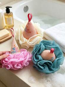 Bola Mandi Lucu Bentuk Es Krim, Bola Mandi Spons, Bola Mandi Pijat Punggung, Bola Mandi Jaring Berbusa, Bola Gosok Mandi, Bola Busa - MultiWarna - View 1