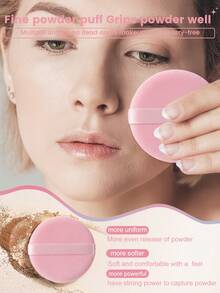 37Pcs/8pcs Pink Makeup Brush Set Makeup Brushes Cosmetic Sponges Triangle Powder Puffs Finger Puffs Round Powder Puffs Brush Cleaner Bowl Eyelash Curler Complete Makeup Tool Kit For Beginners - Pink - View 3