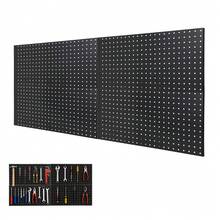 GOCAPTAIN Heavy-Duty Metal Pegboard Wall Storage Module, For Garage And Workshop Tool Storage, 2-Piece/3-Piece/4-Piece - Powder-Coated Steel, Wall-Mounted Modular Storage, Flexible Layout, Compatible With Hooks - Black - View 1