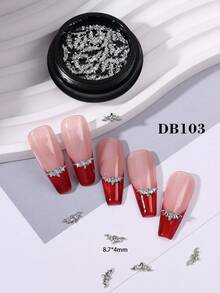 1盒銀色蝙蝠金屬美甲飾品，3D合金蝙蝠美甲裝飾，哥德龐克萬聖節美甲飾品，萬聖節復古蝙蝠造型金屬美甲鉚釘，DIY美甲配件，適用於壓克力指甲與穿戴甲，節日美甲裝飾用品 - 銀色 - 查看 9