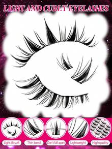 仙女風假睫毛簇 – DIY居家睫毛接長，適合初學者，卡通風睫毛，320簇，細隱形梗，防水；打造沙龍級日常或派對造型（仙女風，12–16mm） - C - 查看 4