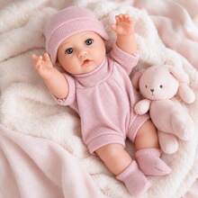 12 Inch Reborn Doll With Fashionable Cute Exquisite Pink Outfit, Suitable For Children 3 Years And Above (Includes Doll) - Pink - View 5